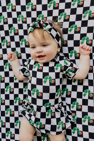 CATERPILLAR CHECK DREAM BODYSUIT DRESS