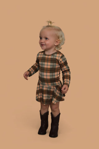 HARVEST TARTAN DREAM BODYSUIT DRESS