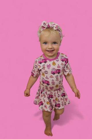 BLAZING BOWS AND HYDRANTS DREAM BODYSUIT DRESS