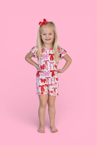 BE MINE BOWS DREAM RUFFLE SHORT SET