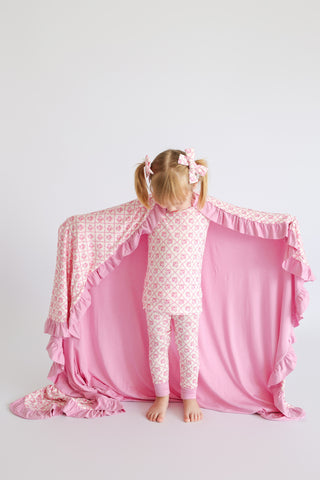 VINTAGE CHERRY CHARM DREAM RUFFLE BLANKET