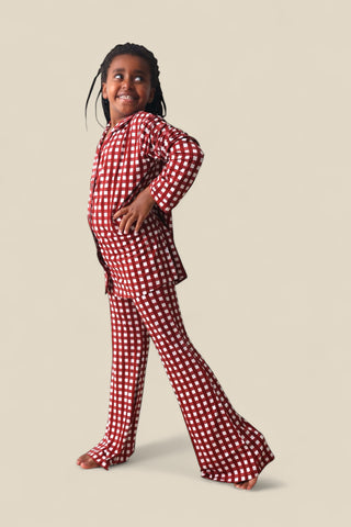 PEPPERMINT PLAID DREAM GIRL'S FLARE SET