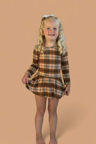HARVEST TARTAN DREAM BODYSUIT DRESS