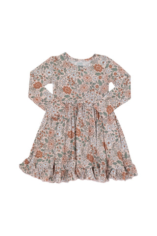 AUTUMN BLOSSOM LONG SLEEVE DREAM RUFFLE DRESS