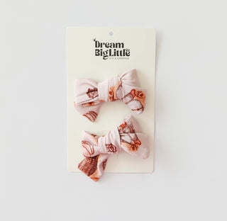 WOODLAND TEDDY DREAM BOW HAIR CLIPS
