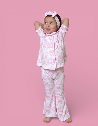 BLUSH BUNNY TOILE DREAM GIRL'S FLARE SET