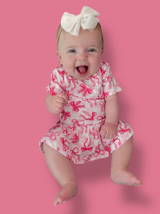 BOW CHECKERED CHARM DREAM BODYSUIT DRESS