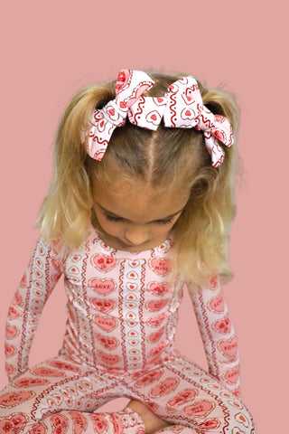 CANDY HEARTS DREAM BOW HAIR CLIPS