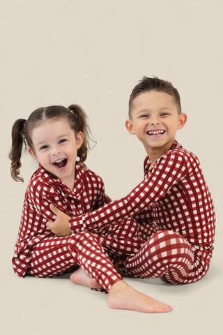 PEPPERMINT PLAID DREAM GIRL'S FLARE SET