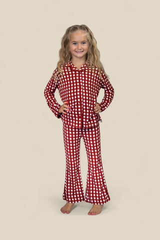 PEPPERMINT PLAID DREAM GIRL'S FLARE SET