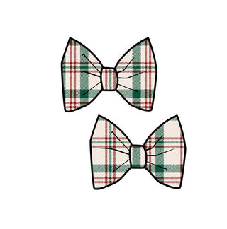 PRE-ORDER FESTIVE FLANNEL DREAM BOW HAIR CLIPS SHIPS 09/17-09/26