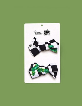 CATERPILLAR CHECK DREAM BOW HAIR CLIPS