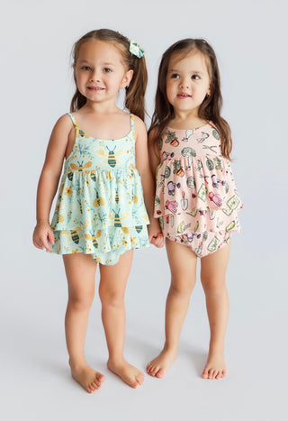 BUZZ & BLOOM DREAM RUFFLED BUBBLE ROMPER