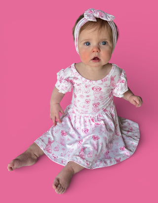 PINK PUPPY TOILE DREAM CAP SLEEVE BODYSUIT DRESS