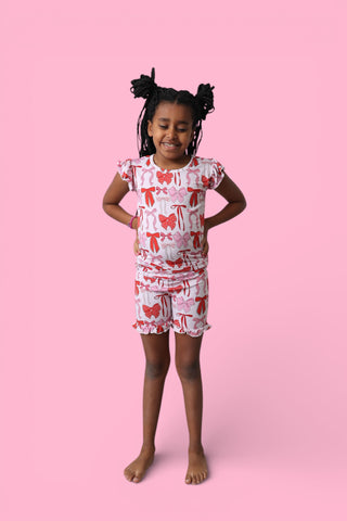 BE MINE BOWS DREAM RUFFLE SHORT SET