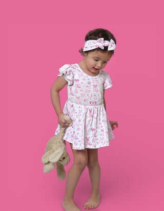 PINK PUPPY TOILE DREAM CAP SLEEVE BODYSUIT DRESS