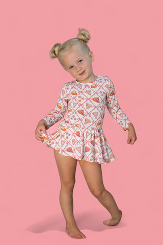 SLICE OF FALL LONG SLEEVE DREAM BODYSUIT DRESS