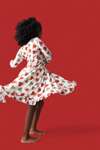 BEAR-Y COZY CHRISTMAS DREAM RUFFLE DRESS