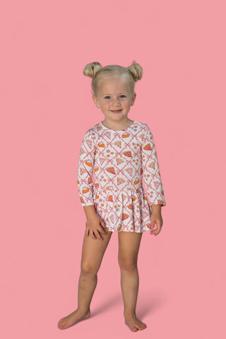 SLICE OF FALL LONG SLEEVE DREAM BODYSUIT DRESS