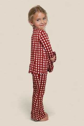 PEPPERMINT PLAID DREAM GIRL'S FLARE SET