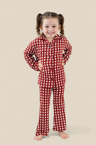 PEPPERMINT PLAID DREAM GIRL'S FLARE SET