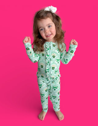 CLOVER & COINS DREAM RUFFLE ROMPER