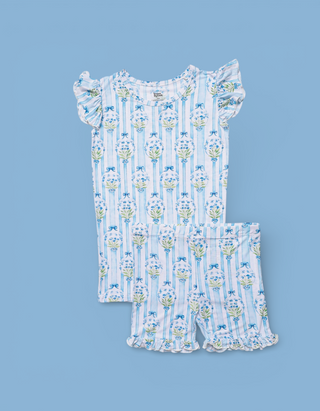 HEIRLOOM BLUE BLOOMS DREAM RUFFLE SHORT SET
