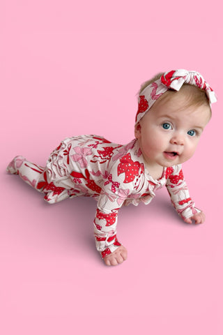 BE MINE BOWS DREAM RUFFLE ROMPER