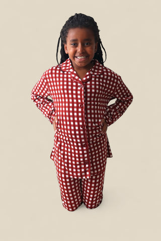 PEPPERMINT PLAID DREAM GIRL'S FLARE SET