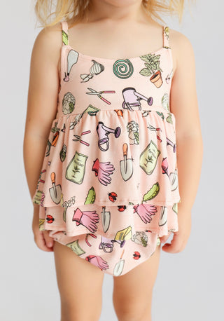 IN THE GARDEN DREAM RUFFLED BUBBLE ROMPER