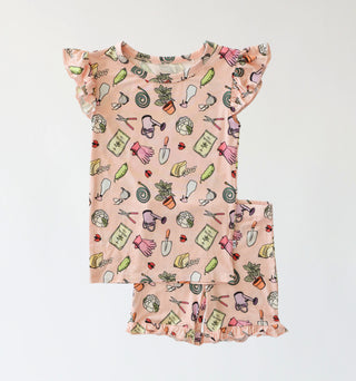 IN THE GARDEN DREAM RUFFLE SHORT SET