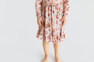 WOODLAND TEDDY DREAM RUFFLE DRESS