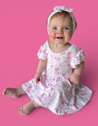 PINK PUPPY TOILE DREAM CAP SLEEVE BODYSUIT DRESS