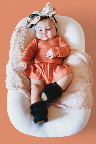 RUST LONG SLEEVE DREAM BODYSUIT DRESS