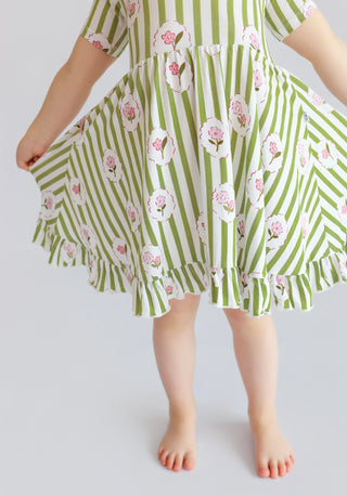 ROSIE'S MEADOW STRIPES DREAM RUFFLE DRESS