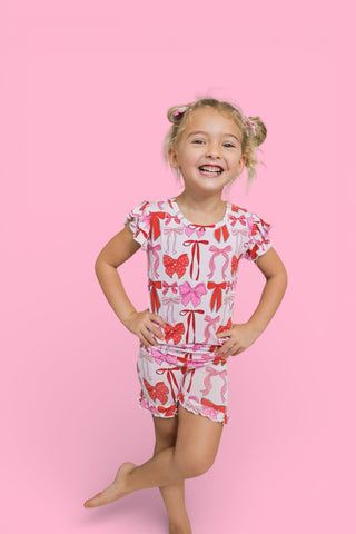 BE MINE BOWS DREAM RUFFLE SHORT SET