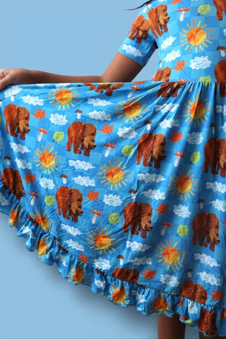 BEAR-Y BLUE SKIES DREAM RUFFLE DRESS