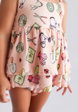 IN THE GARDEN DREAM RUFFLED BUBBLE ROMPER