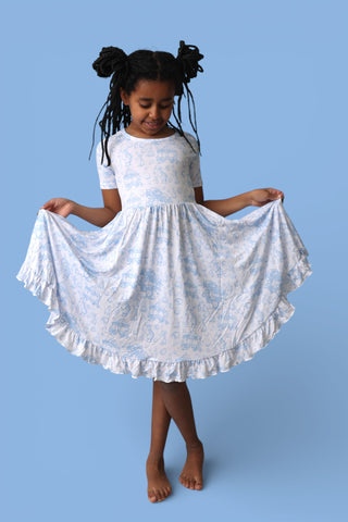 BLUEBELL EASTER TOILE DREAM RUFFLE DRESS