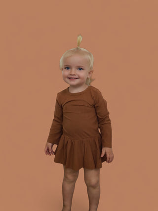 ESPRESSO LONG SLEEVE DREAM BODYSUIT DRESS