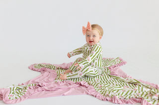 ROSIE'S MEADOW STRIPES DREAM RUFFLE BLANKET