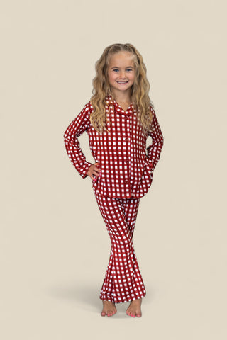 PEPPERMINT PLAID DREAM GIRL'S FLARE SET