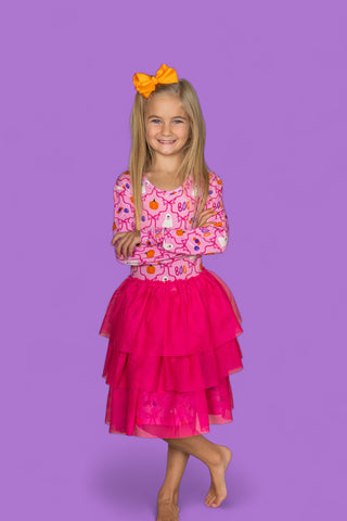 BERRY SWEET BOO LONG SLEEVE DREAM TUTU DRESS