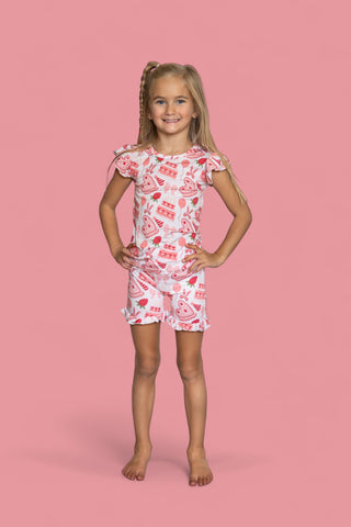 BERRY SWEET BIRTHDAY DREAM RUFFLE SHORT SET