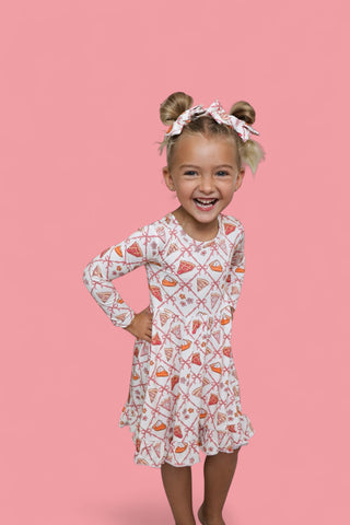 SLICE OF FALL LONG SLEEVE DREAM RUFFLE DRESS