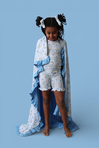 HEIRLOOM BLUE BLOOMS DREAM RUFFLE SHORT SET