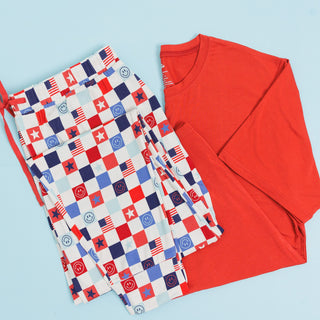 HOME OF THE FREE CHECKERS MEN'S DREAM JOGGER SET