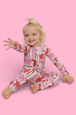 BE MINE BOWS DREAM RUFFLE ROMPER