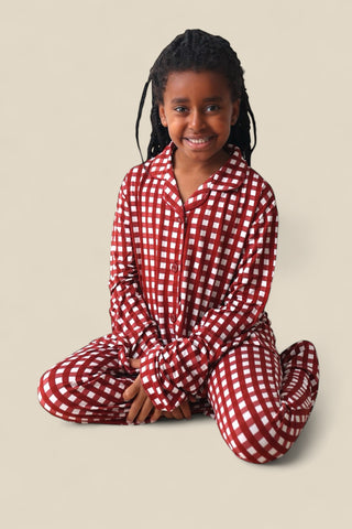 PEPPERMINT PLAID DREAM GIRL'S FLARE SET