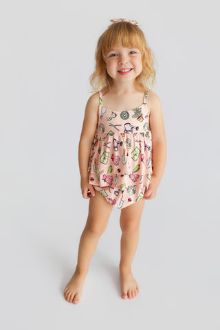 IN THE GARDEN DREAM RUFFLED BUBBLE ROMPER